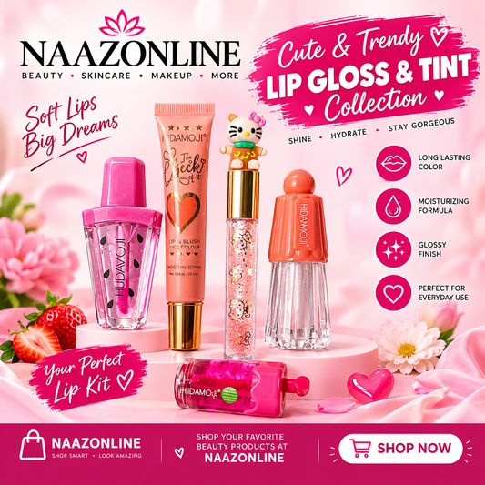 5-Piece Glam Lip & Cheek Deal Pack – Glosses, Tints & Lip Balm Set