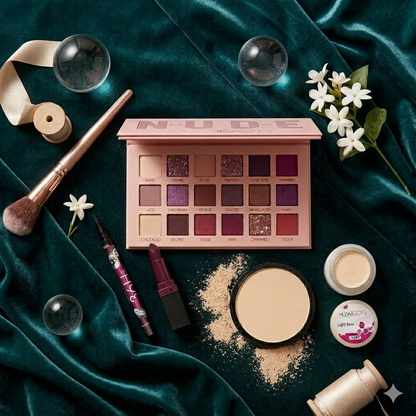 Glam Makeup Deal (Nude Kit + 36 Hr Eye Liner + Pan Cake + Handi Base + Lipstick)