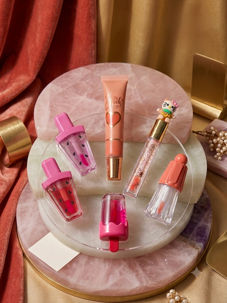 5-Piece Glam Lip & Cheek Deal Pack – Glosses, Tints & Lip Balm Set
