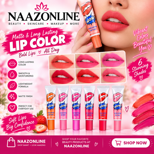 WOW 6pc Peel Off Lipstick Romantic Long Lasting Lip Gloss Waterproof Lip Tint Makeup Lip Gloss