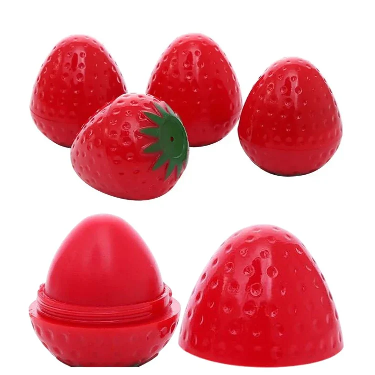 Strawberry Shaped Lip Balm for Chapped Lips