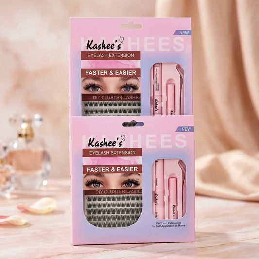 DIY Eyelash Extension Kit Individual Lashes Cluster Mix Lash Clusters with Lash Bond and Seal and Lash Accessories