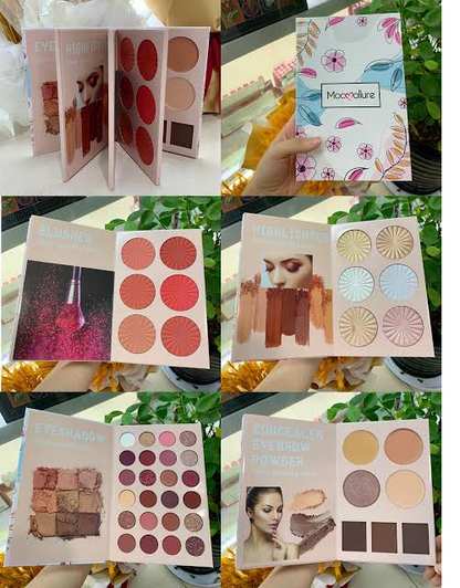 4 in 1 Mocallure Professional Makeup Book Palette Eyeshadow,Eyebrow Powder+Concealer+Blusher+Highlighter