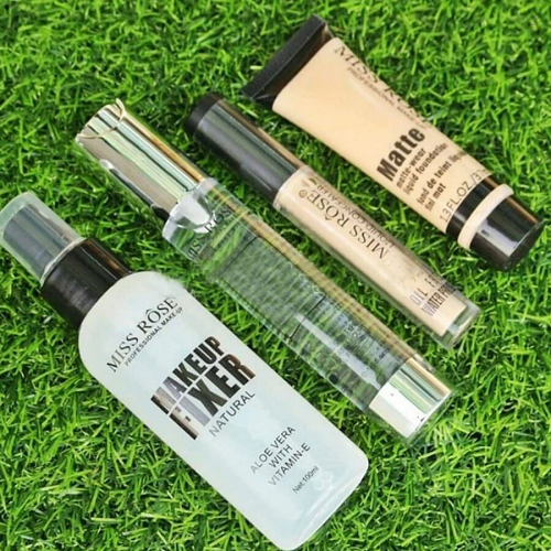 Deals Of 4 Miss Rose Fixer Spray +primer Pump +concealer +foundation Tube