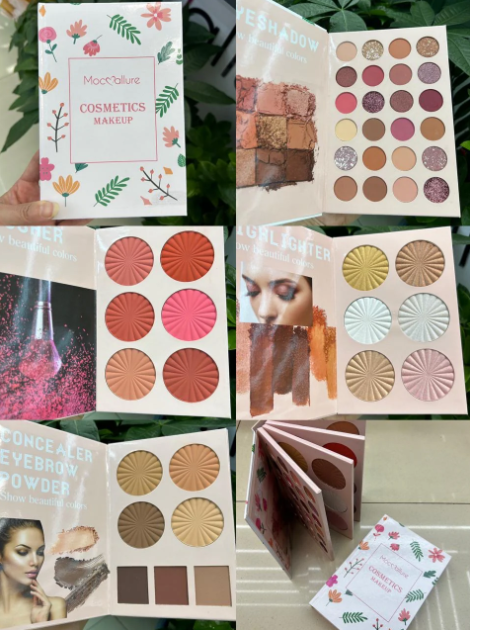 Mocallure 4-in-1 Eyeshadow Palette Book | 16 Color Pro Makeup Kit with Matte & Shimmer Shades | Portable Travel-Friendly Cosmetic Palette