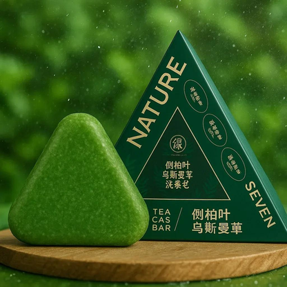 Nature Power Seven Green Shampoo Bar – Natural Herbal Hair Wash Soap for Strong, Soft & Shiny Hair