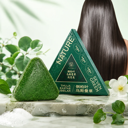 Nature Power Seven Green Shampoo Bar – Natural Herbal Hair Wash Soap for Strong, Soft & Shiny Hair