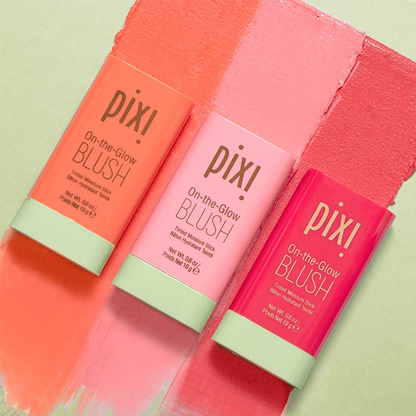 Pixi On the Blush Glow Stick Pack of 3 - Functional Blush Stick Waterproof Easy Color Rouge Blusher Cream