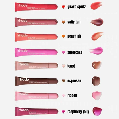 Rhode Peptide Lip Tint Pack of 8 with All Trending Shades Hydrating Peptide Lip Tints with Natural Glossy Finish